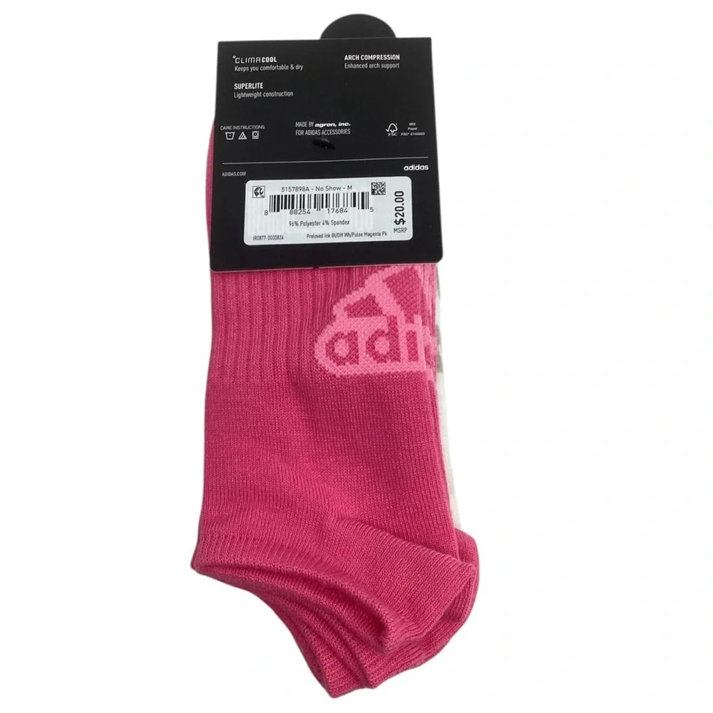 Adidas 6 pk. Superlite Classic No Show Socks (NWT) (Shoe Size: 5-10)